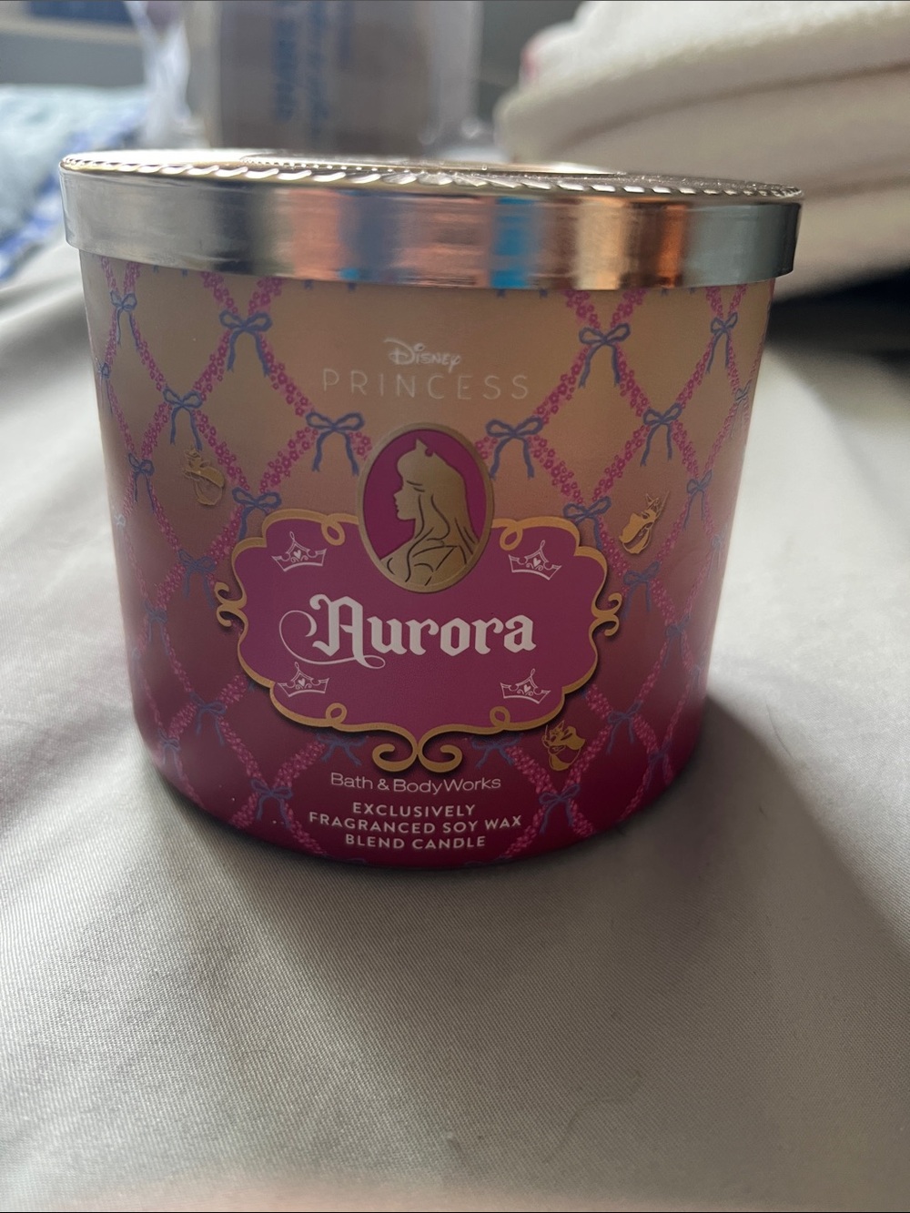 Bath & Body Works Aurora Princess Decorative Pink and Gold Candle